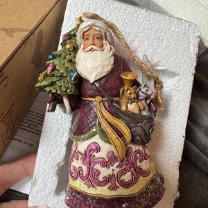 Jim Shore - Victorian Santa with Tree Hanging Ornament